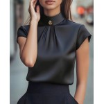 Черен сатенен топ