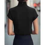 Черен сатенен топ