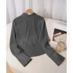 Черна сатенена дамска риза Черна сатенена дамска риза