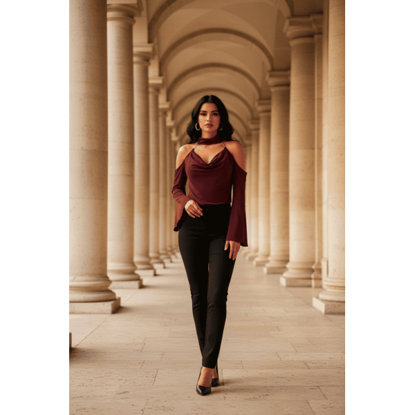 Кафява официална блуза Кафява официална блуза