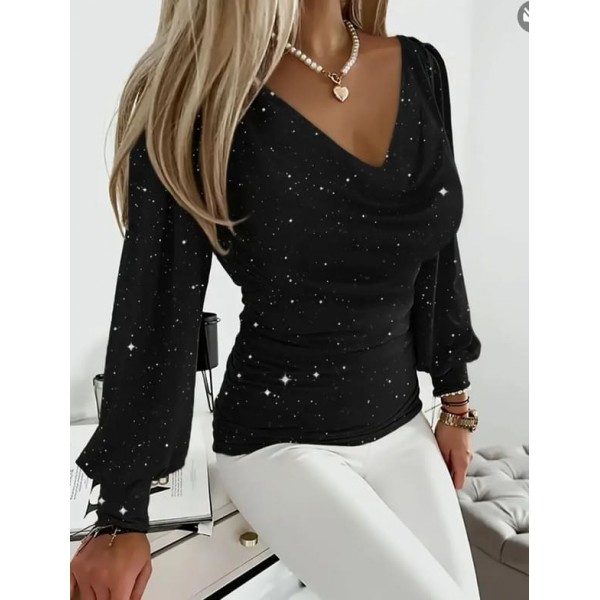 Официална блуза с гръцко деколте Официална блуза с гръцко деколте