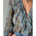 Блуза от шифон с цип