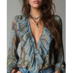 Блуза от шифон с цип