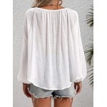 Бяла блуза от памучна материя Бяла блуза от памучна материя