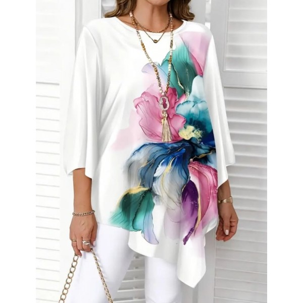 Бяла дамска туника