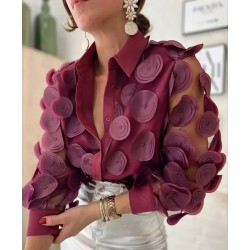 Елегантна риза цвят бордо
