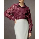 Елегантна риза цвят бордо