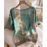 Пролетна блуза с къс ръкав