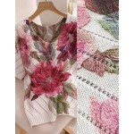 Пролетна блуза с щампа цветя