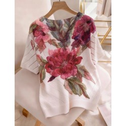 Пролетна блуза с щампа цветя