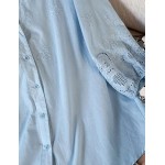 Синя бродирана риза