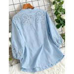 Синя бродирана риза