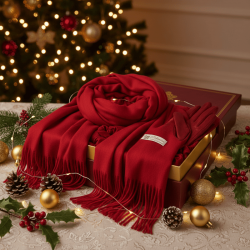 Кашмирен шал с ръкавици