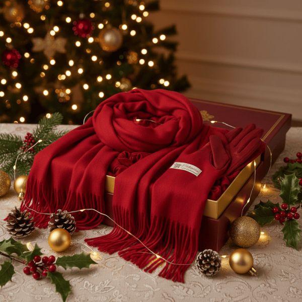 Кашмирен шал с ръкавици