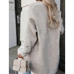 Дълга бежова жилетка със сърца Дълга бежова жилетка със сърца