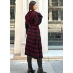 Дълга жилетка цвят бордо