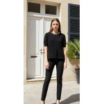 Едноцветна плетена блуза Едноцветна плетена блуза