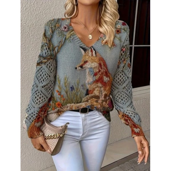 Есенна плетена блуза 