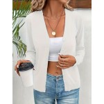 Къса бяла дамска жилетка 