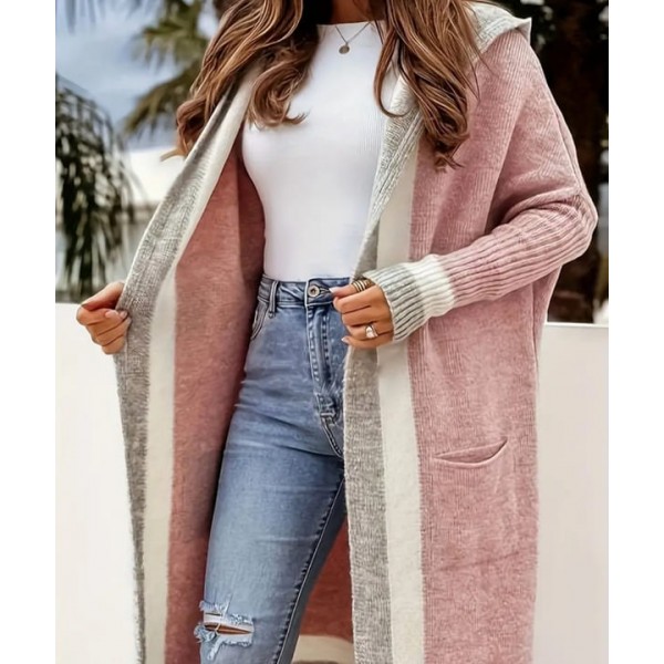 Розова дълга жилетка Розова дълга жилетка