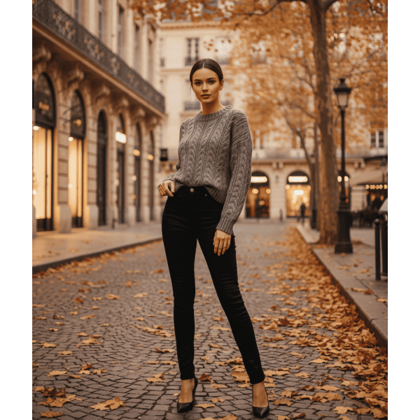 Свободен зимен пуловер