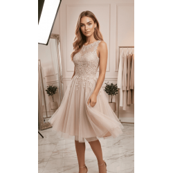 Официална рокля с тюл и дантела