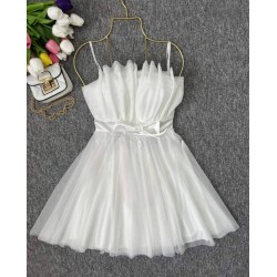 Официална бяла рокля от тюл