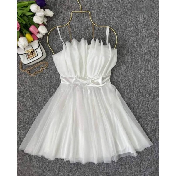 Официална бяла рокля от тюл