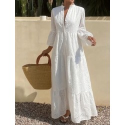 Дълга рокля от английска дантела