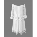 Лятна бяла рокля с дантела