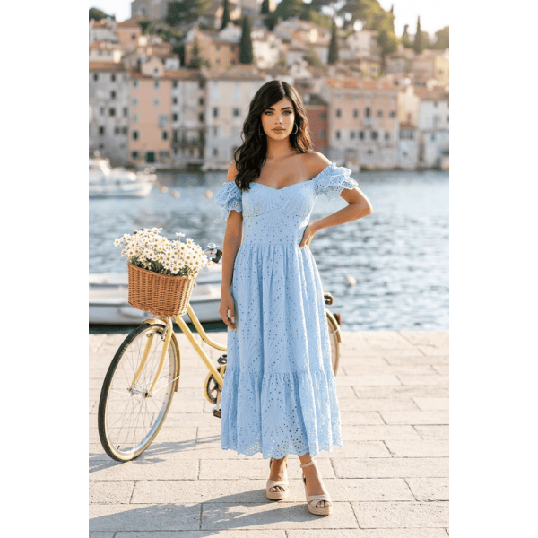 Лятна памучна рокля миди