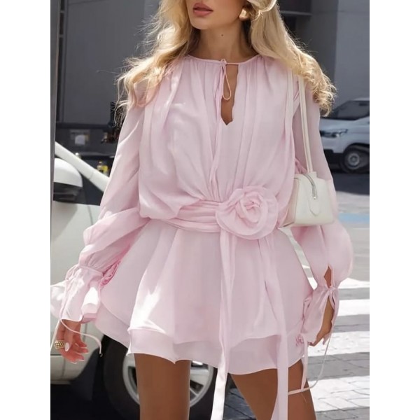 Модерна розова рокля