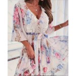 Рокля от шифон над коляното