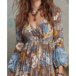 Рокля с цветна щампа