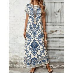 Дълга рокля щампа D&G
