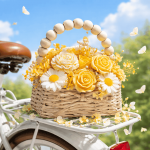 Букет от восъчни цветя в чантичка