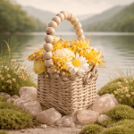 Букет от восъчни цветя в чантичка