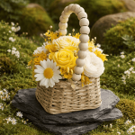 Букет от восъчни цветя в чантичка