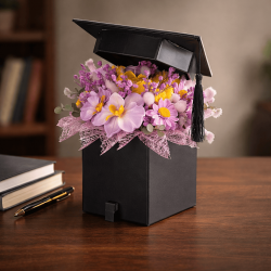 Букет от восък с академична шапка