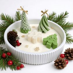 Коледна свещ в кашпа