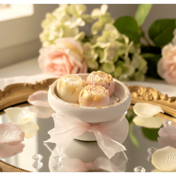 Соева свещ с цветя Соева свещ с цветя