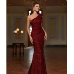 Дълга рокля бордо с пайети Дълга рокля бордо с пайети