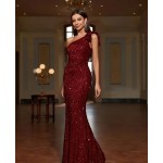 Дълга рокля бордо с пайети Дълга рокля бордо с пайети