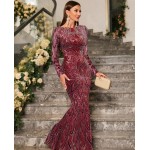 Дълга рокля с паети русалка