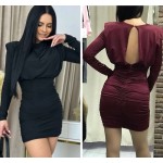 Дамска рокля цвят бордо Дамска рокля цвят бордо