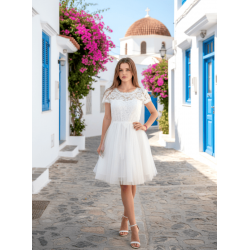 Дамска рокля от тюл и дантела