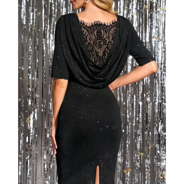 Вечерна рокля с ефектен гръб Вечерна рокля с ефектен гръб