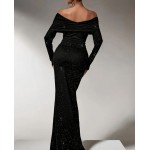 Вечерна рокля с отворени рамене