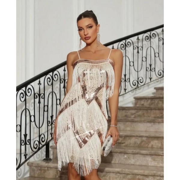 Рокля в стил Гетсби с ресни и пайети