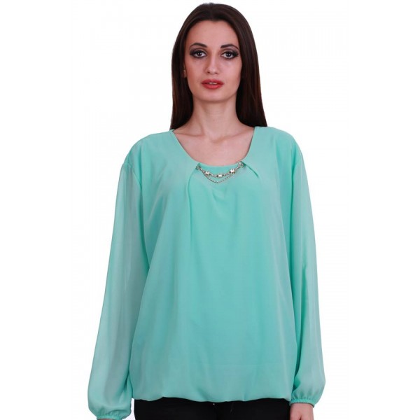 Шифонена блуза мента